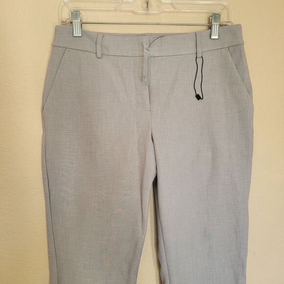 Express Pants Womens 8 L Gray Columnist Ankle Mid Rise Stretch Dress Work Office - Picture 2 of 8